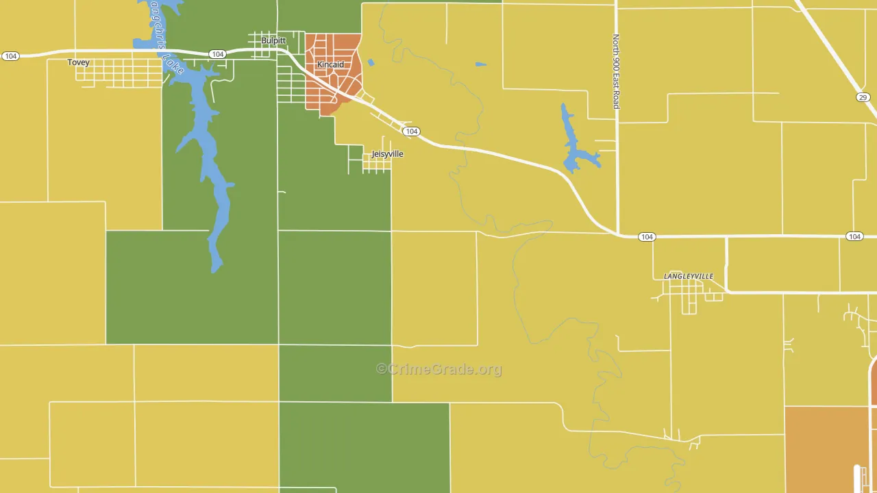 Jeiseyville, IL Map of Robbery Rates