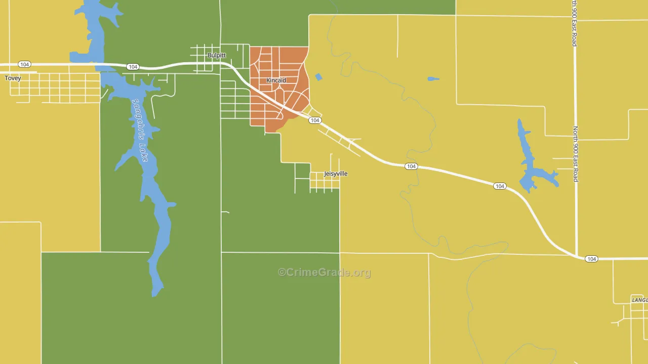Jeisyville, IL Map of Robbery Rates