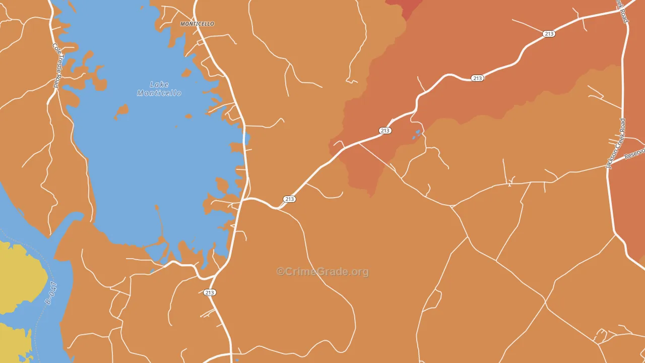 Jenkinsville, SC Map of Robbery Rates