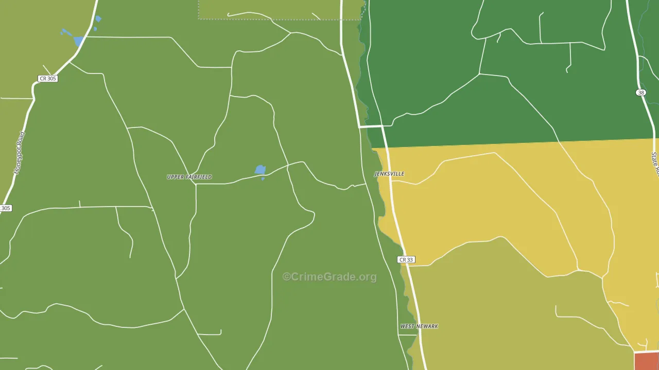 Jenksville, NY Map of Robbery Rates