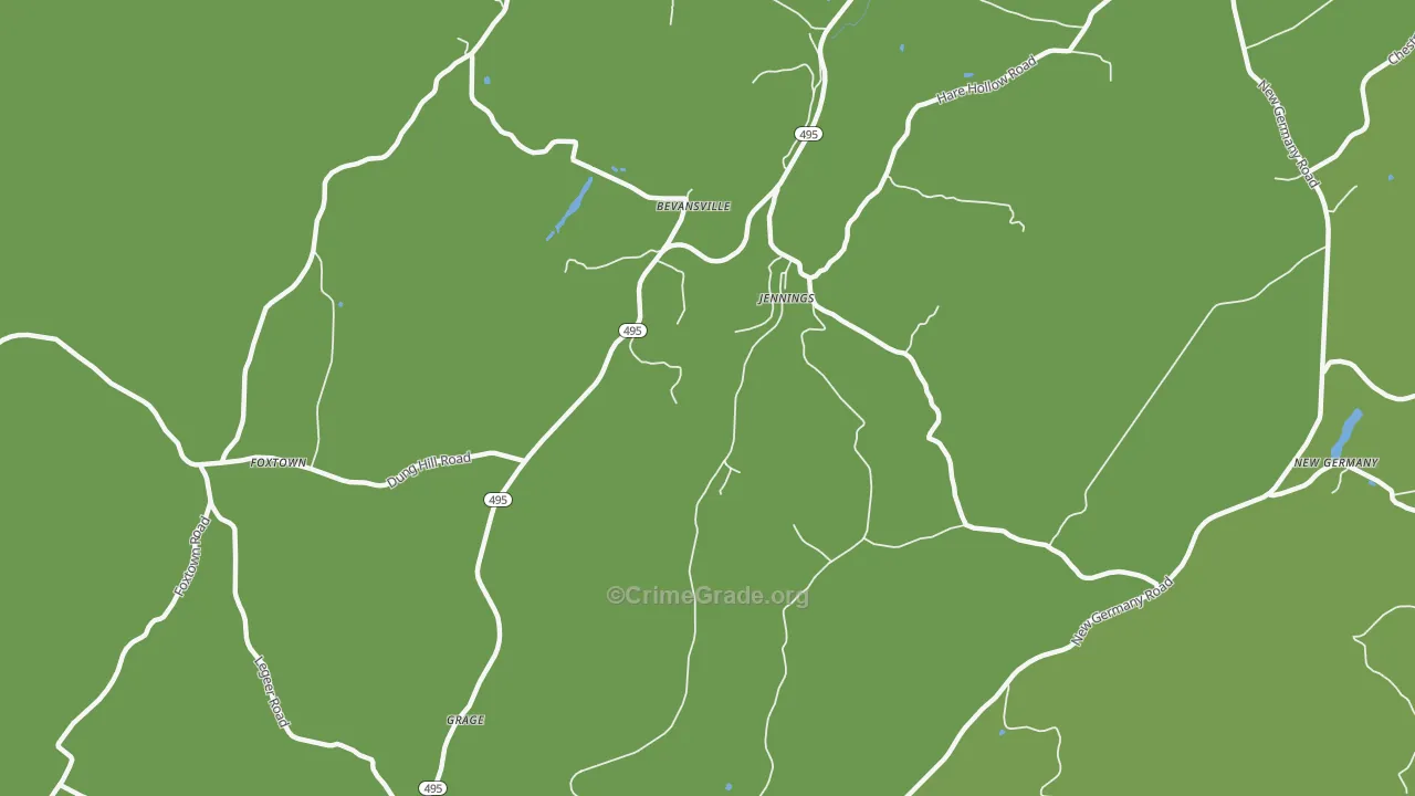 Jennings, MD Map of Robbery Rates
