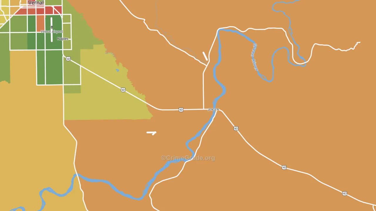 Jensen, UT Map of Robbery Rates