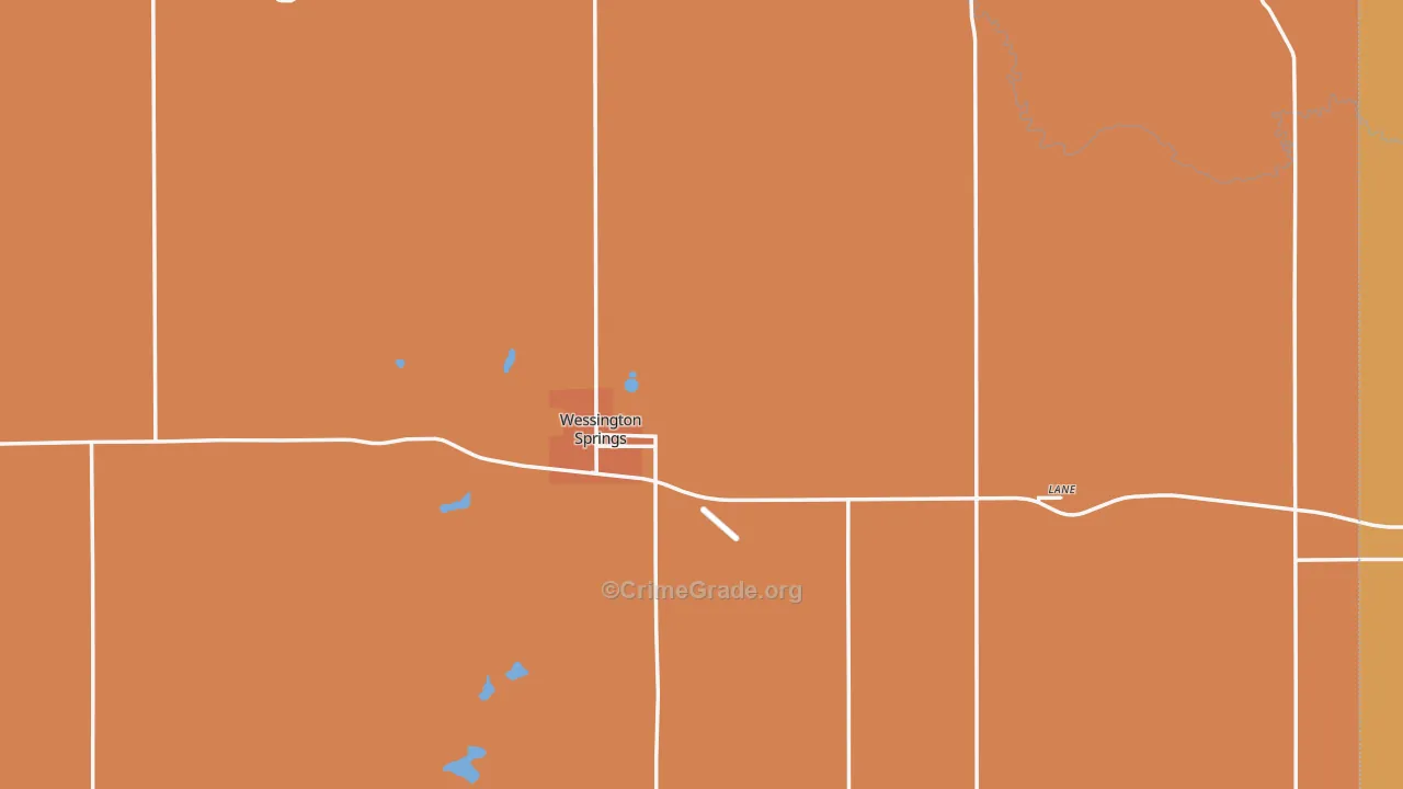 Jerauld County, SD Map of Robbery Rates