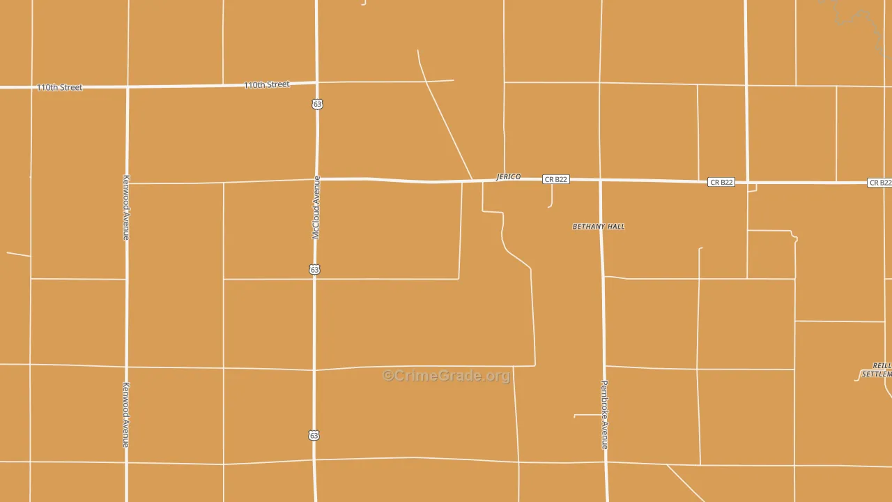 Jerico, IA Map of Robbery Rates