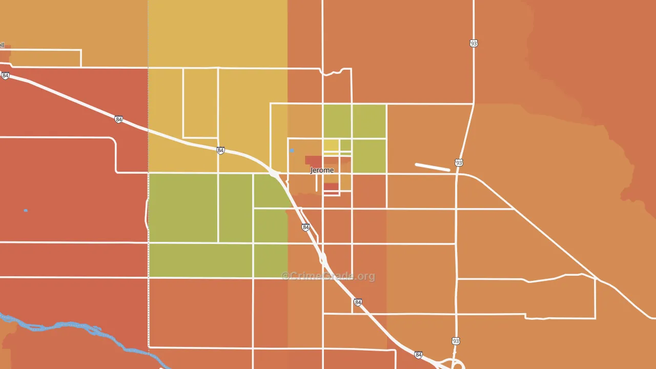 Jerome, ID Map of Robbery Rates