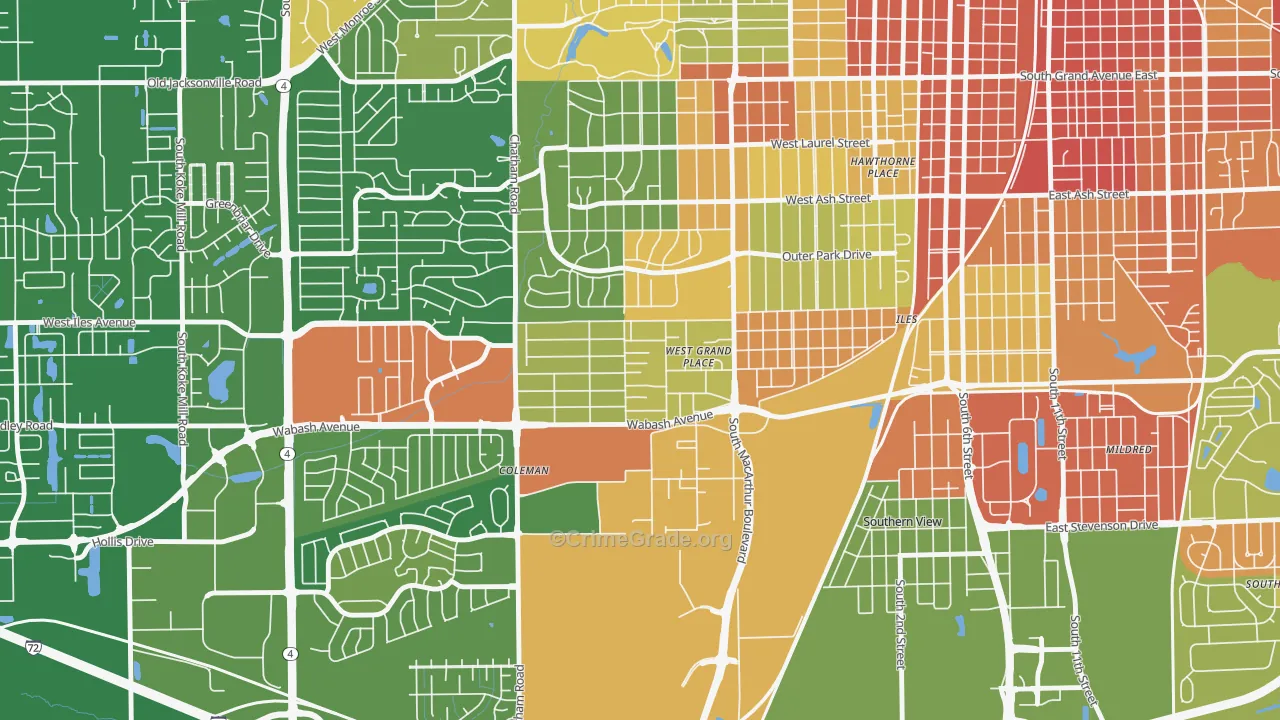 Jerome, IL Map of Robbery Rates