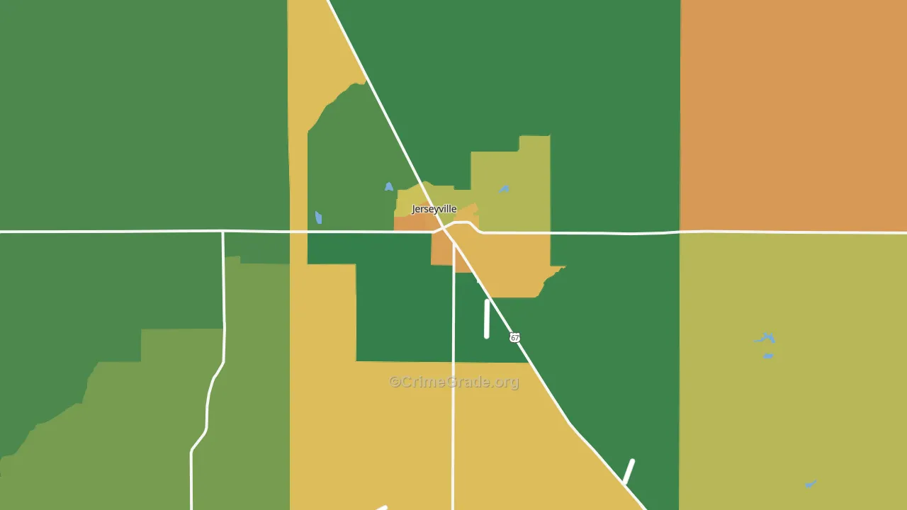 Jerseyville, IL Map of Robbery Rates