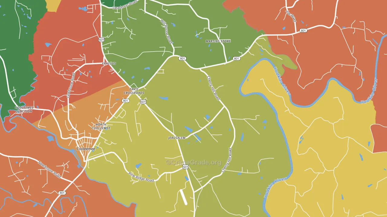 Jerusalem, NC Map of Robbery Rates