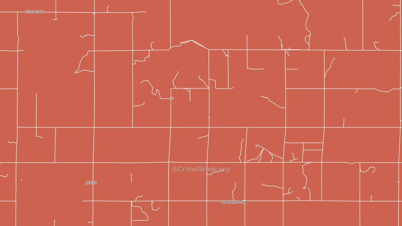 Jester, OK Map of Robbery Rates