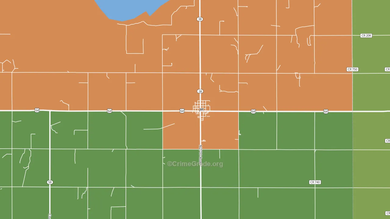 Jet, OK Map of Robbery Rates