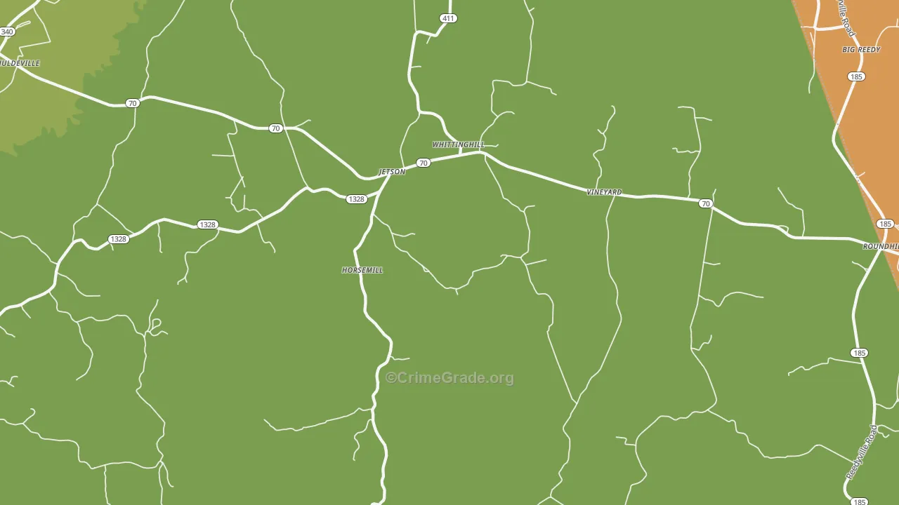 Jetson, KY Map of Robbery Rates