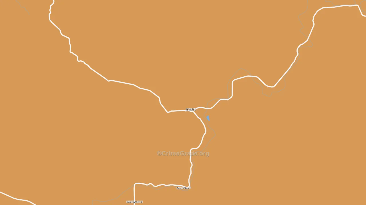 Jewell, OR Map of Robbery Rates