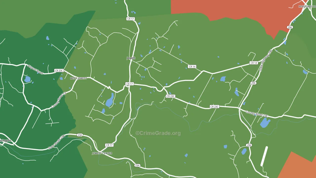 Jewett, NY Map of Robbery Rates