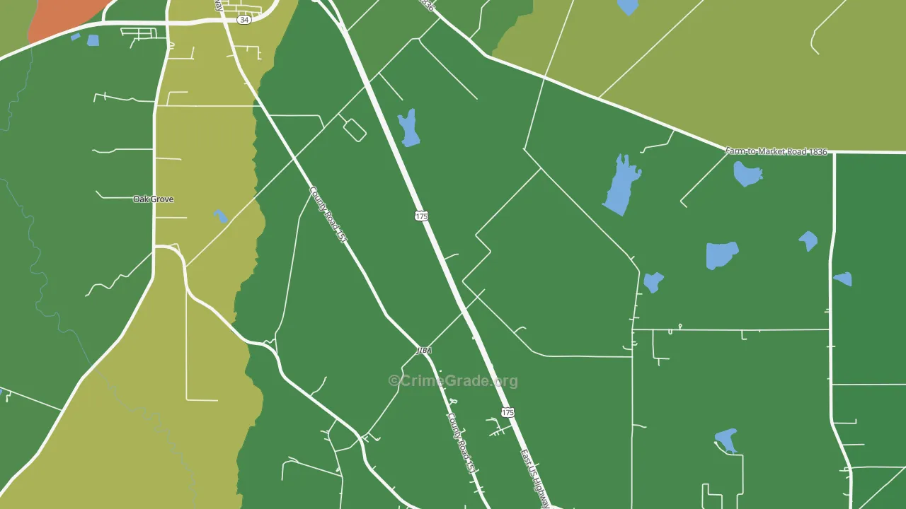 Jiba, TX Map of Robbery Rates