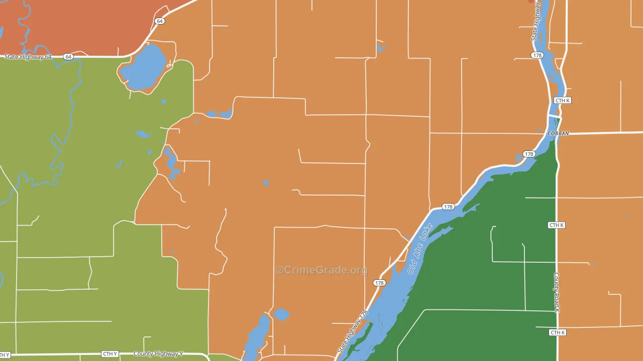Jim Falls, WI Map of Robbery Rates