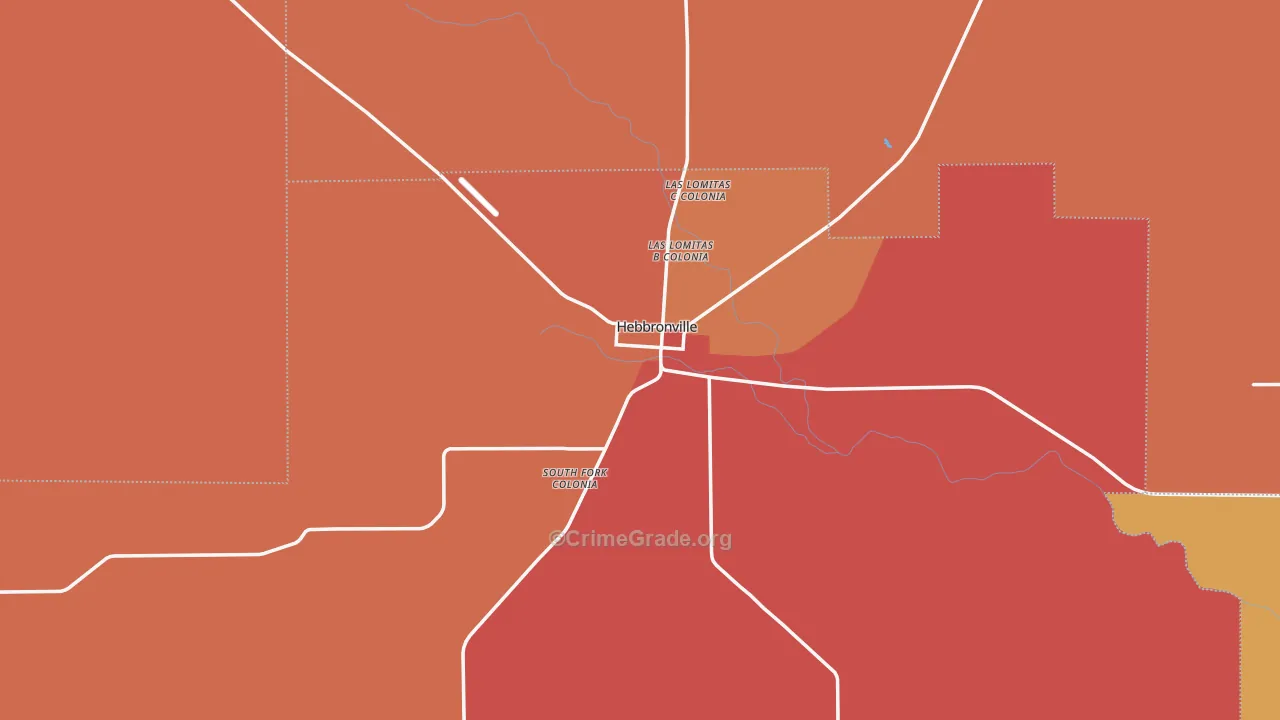 Jim Hogg County, TX Map of Robbery Rates