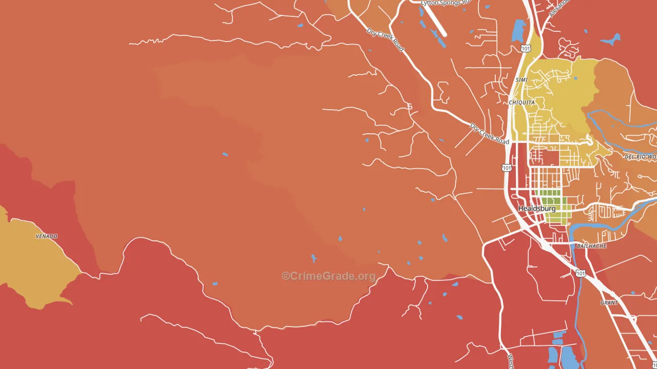 Jimtown, CA Map of Robbery Rates