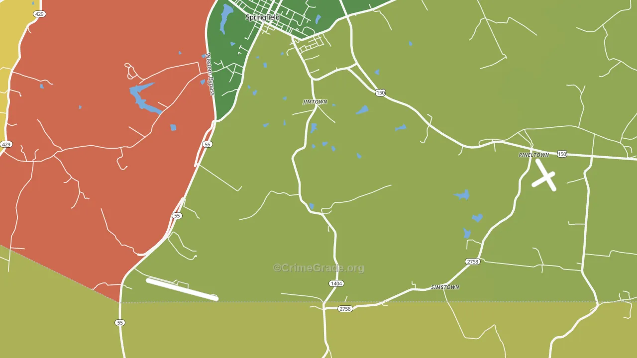 Jimtown, KY Map of Robbery Rates
