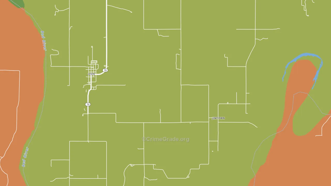 Jimtown, OK Map of Robbery Rates