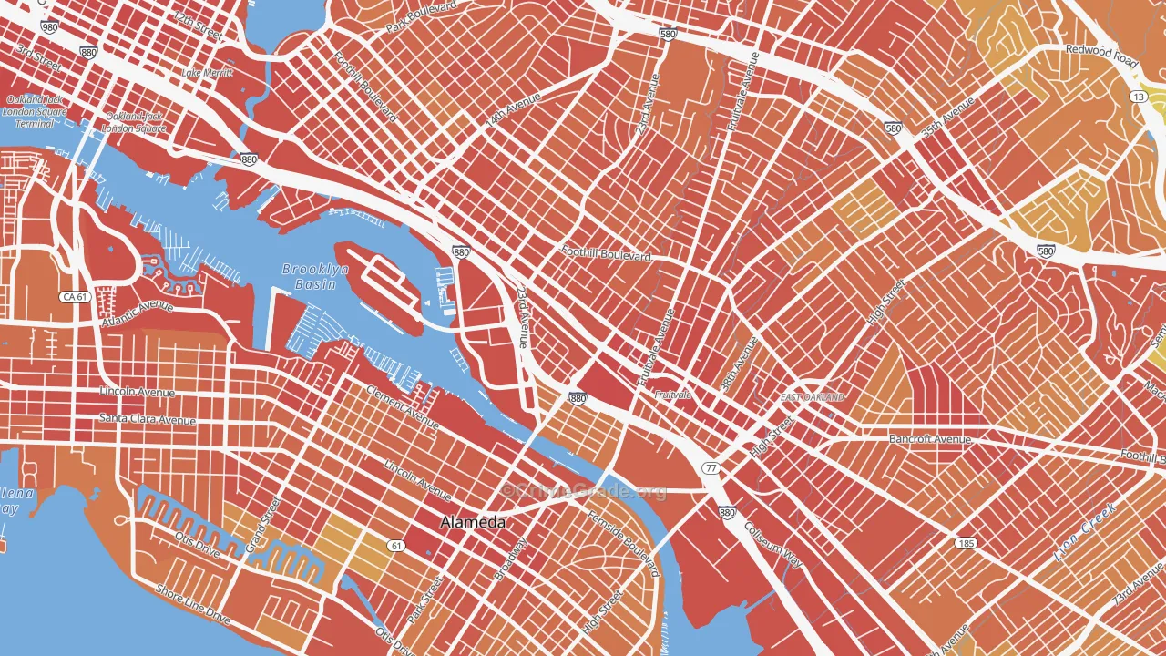 Jingletown, Oakland, CA Map of Robbery Rates