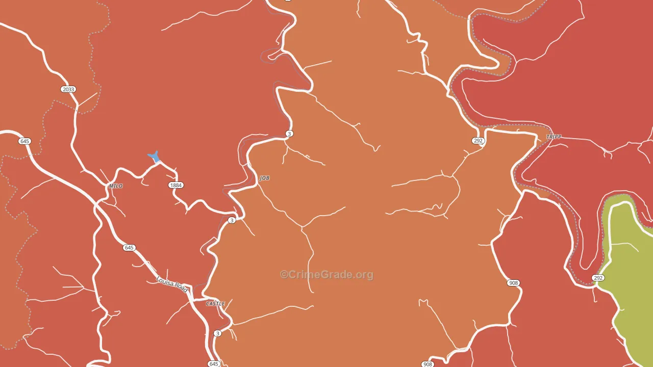 Job, KY Map of Robbery Rates