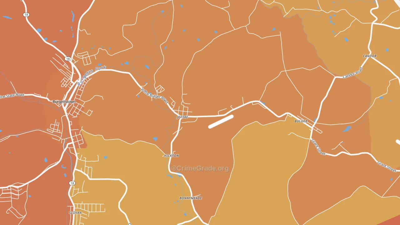 Joffre, PA Map of Robbery Rates