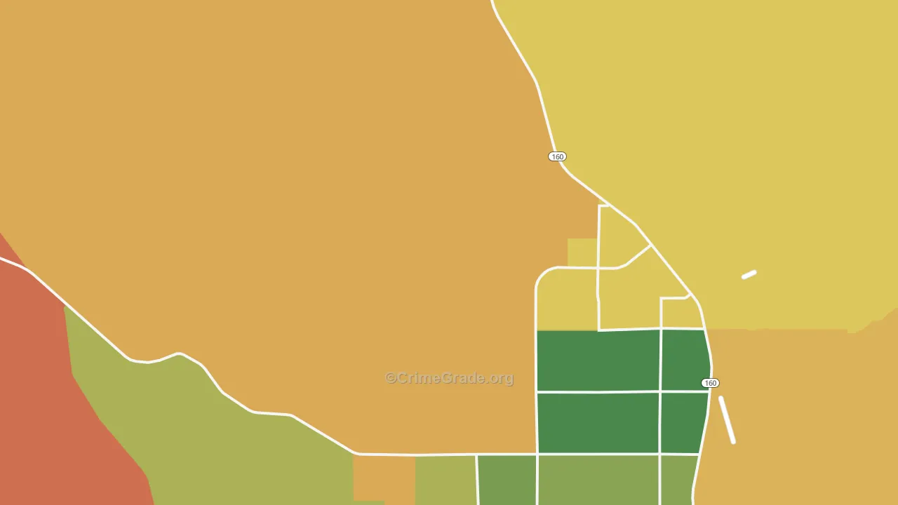 Johnnie, NV Map of Robbery Rates