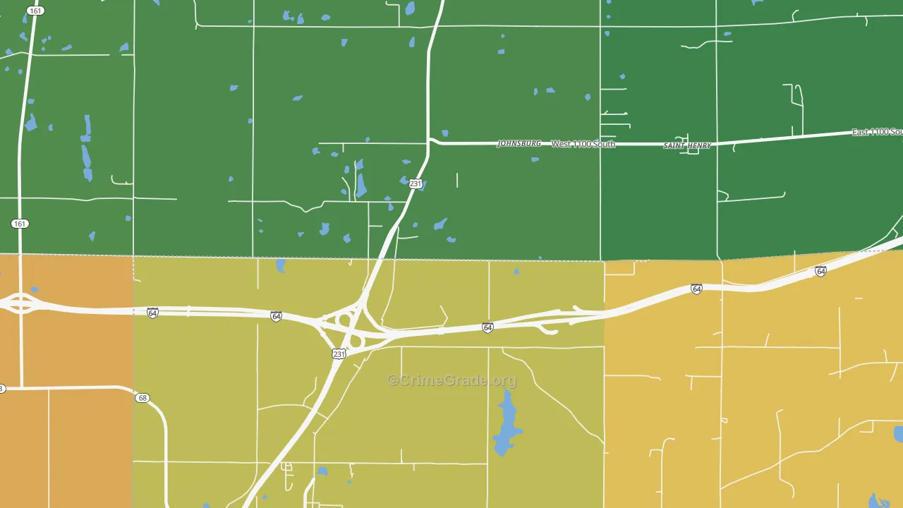 Johnsburg, IN Map of Robbery Rates