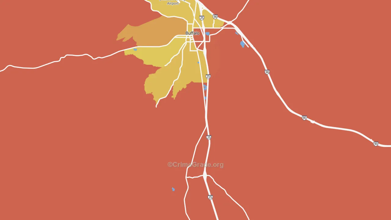 Johnson County, WY Map of Robbery Rates