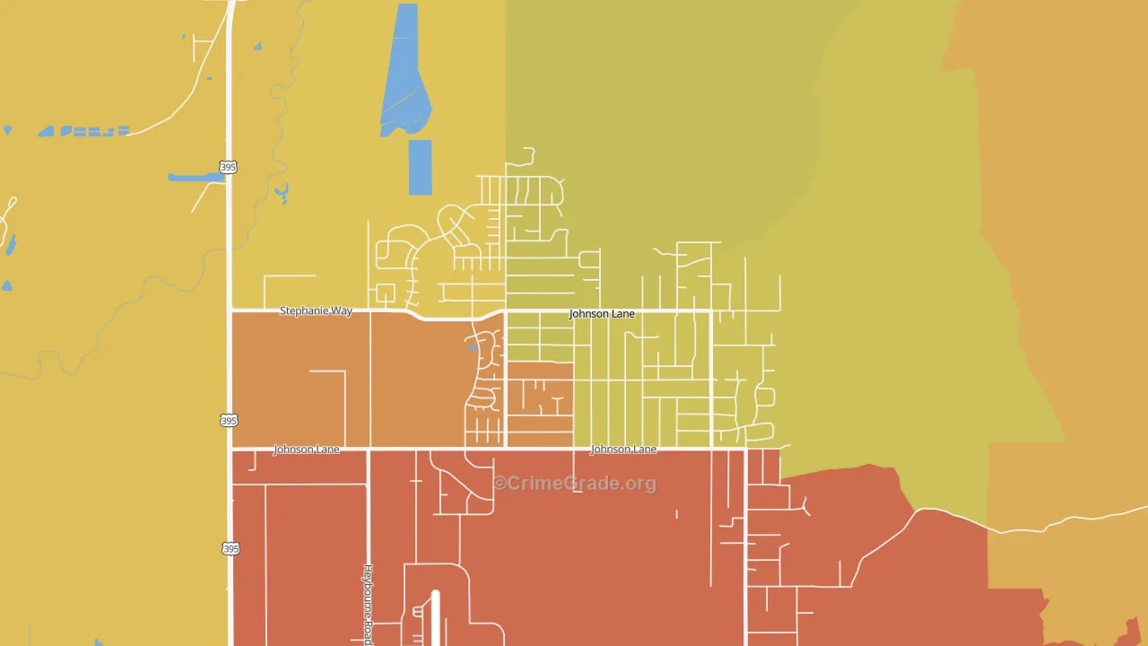 Johnson Lane, NV Map of Robbery Rates