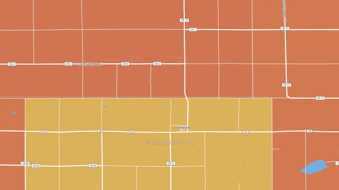 Johnson, MN Map of Robbery Rates