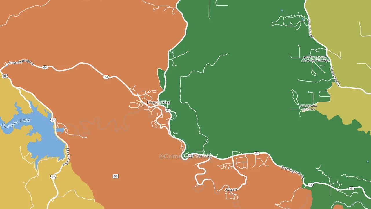 Johnson Siding, SD Map of Robbery Rates