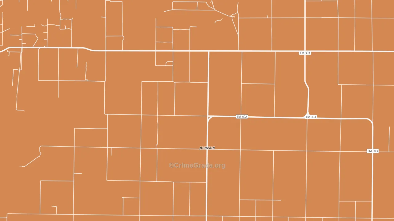 Johnson, TX Map of Robbery Rates
