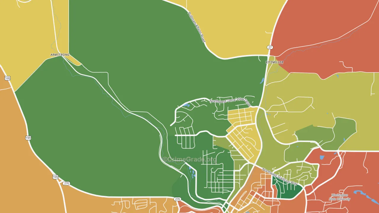 Johnson, WA Map of Robbery Rates