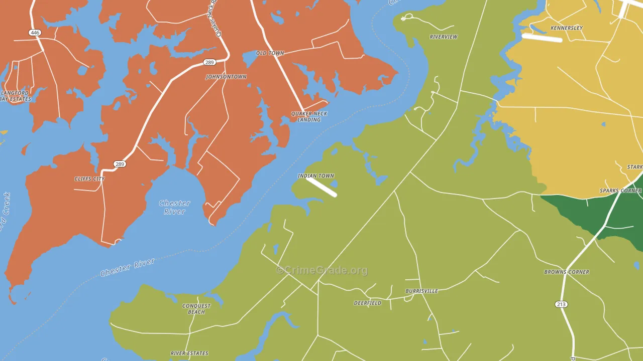 Johnsontown, MD Map of Robbery Rates