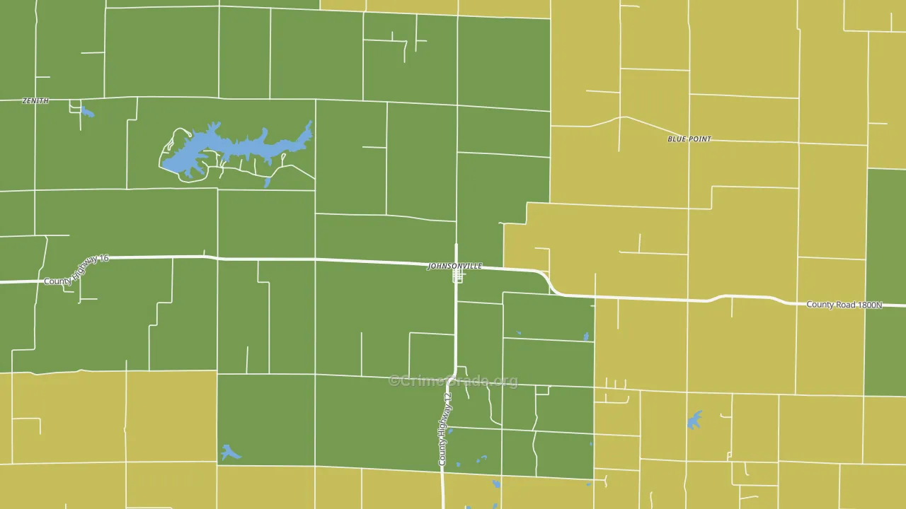 Johnsonville, IL Map of Robbery Rates