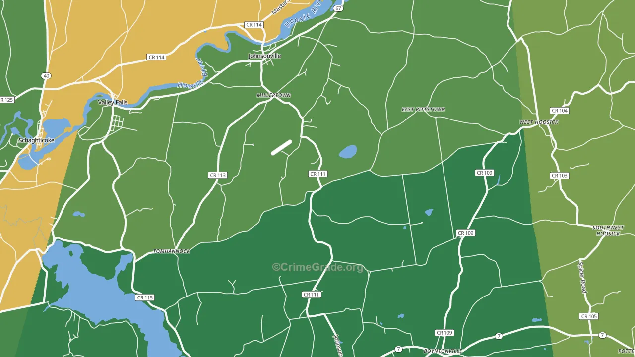 Johnsonville, NY Map of Robbery Rates