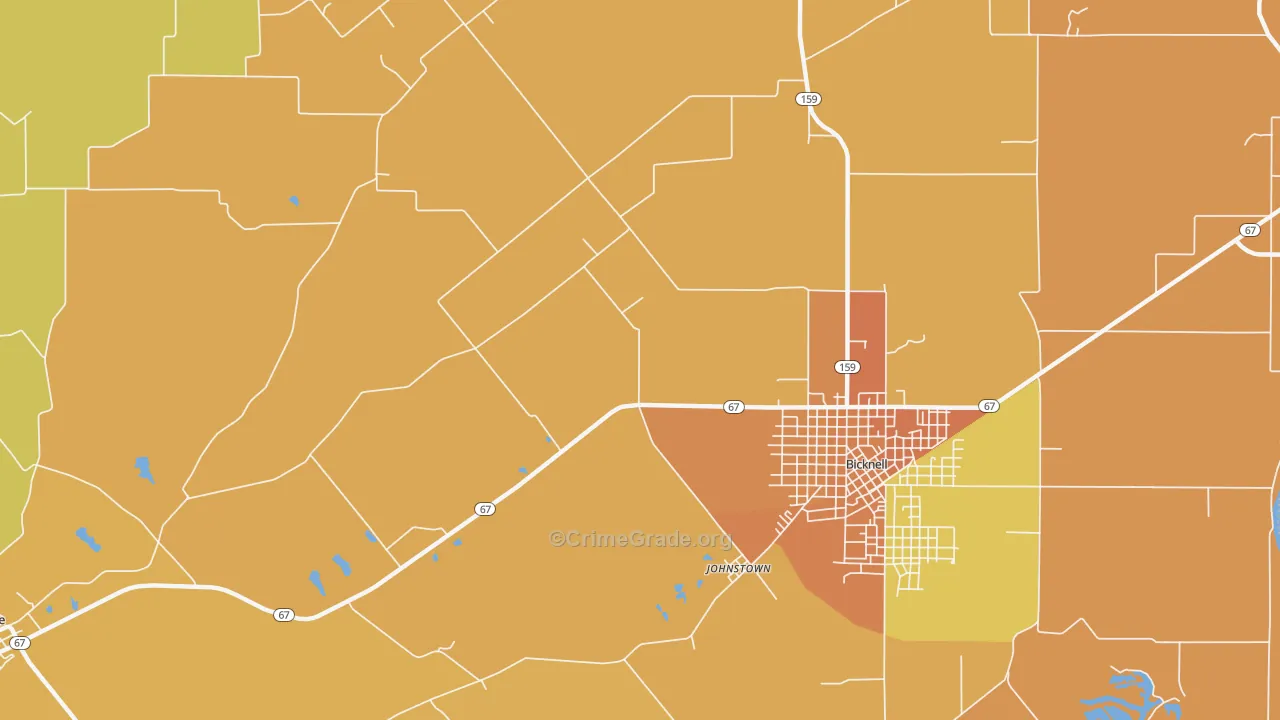 Johnstown, IN Map of Robbery Rates