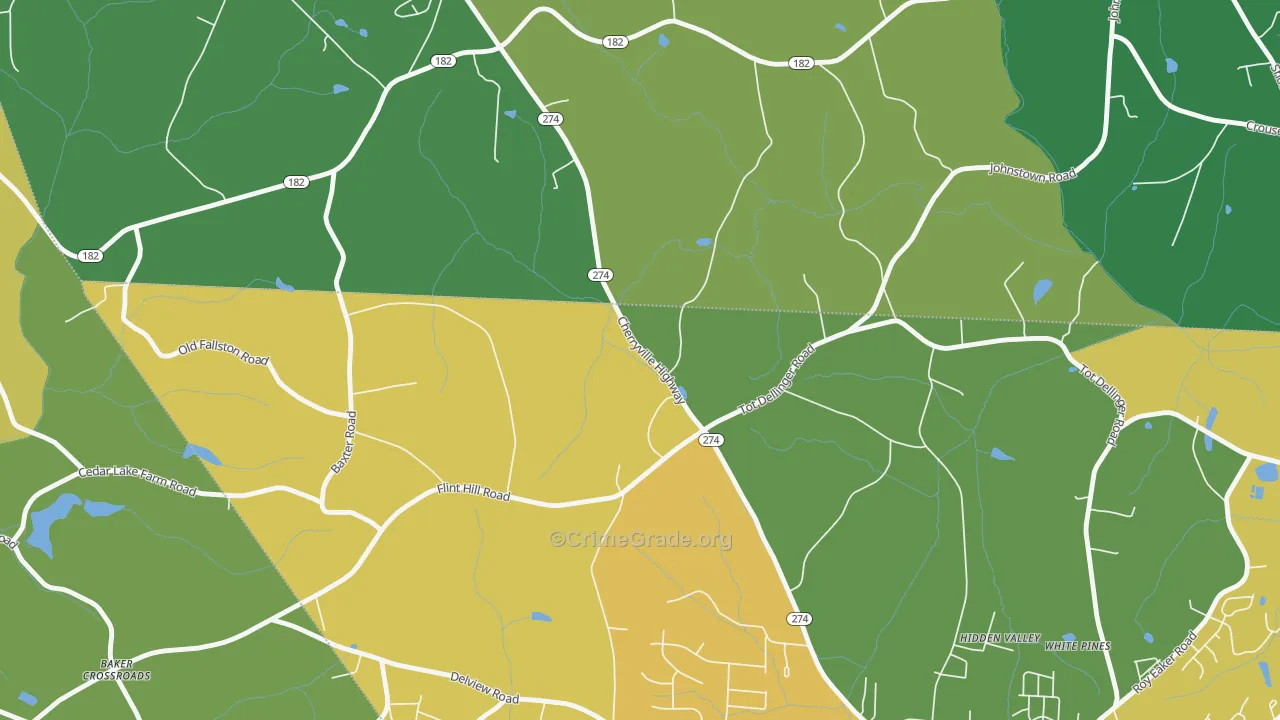 Johnstown, NC Map of Robbery Rates