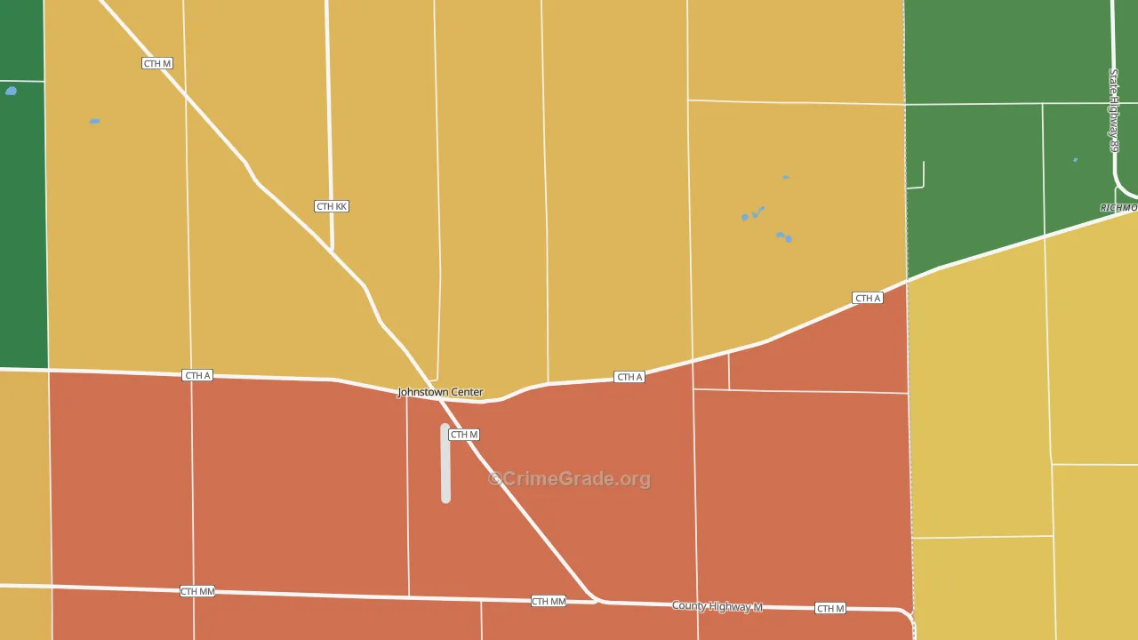 Johnstown, WI Map of Robbery Rates