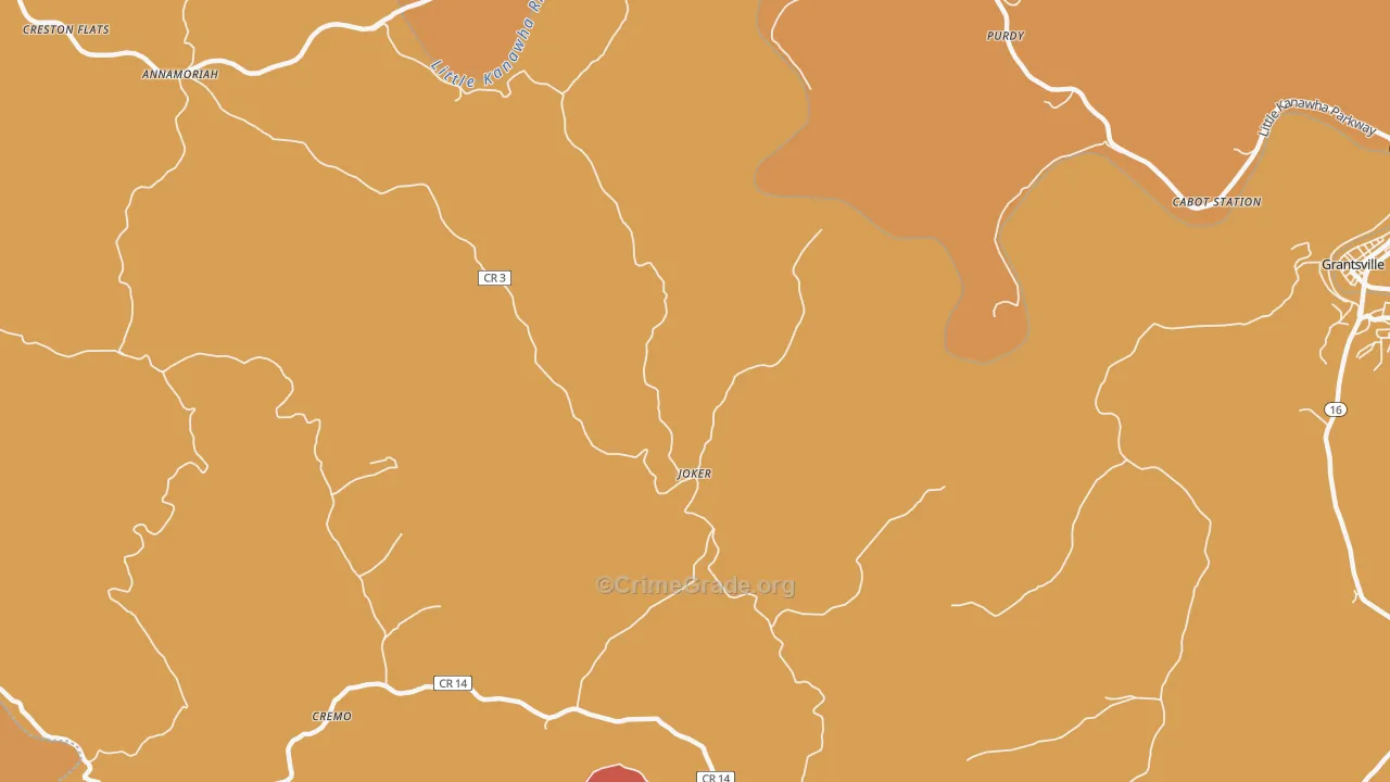 Joker, WV Map of Robbery Rates