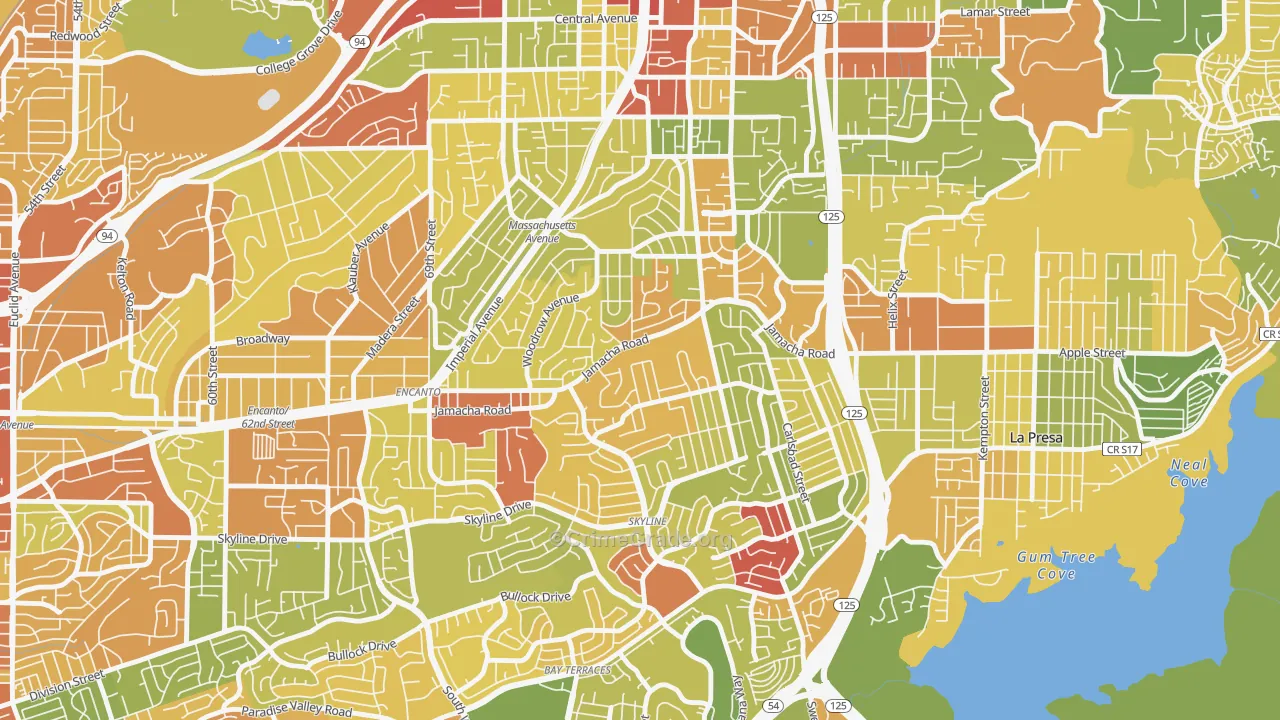 Jomacha-Lomita, San Diego, CA Map of Robbery Rates