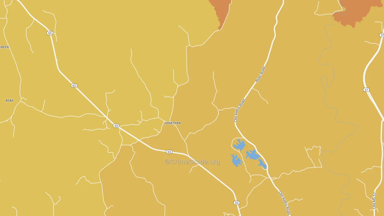 Jonathan, MS Map of Robbery Rates
