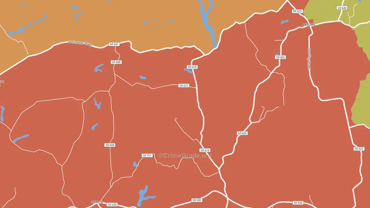 Jones Corner, VA Map of Robbery Rates