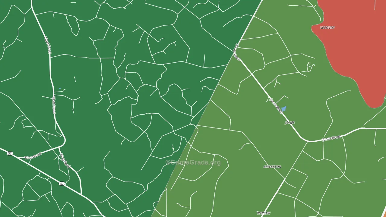 Jones, GA Map of Robbery Rates