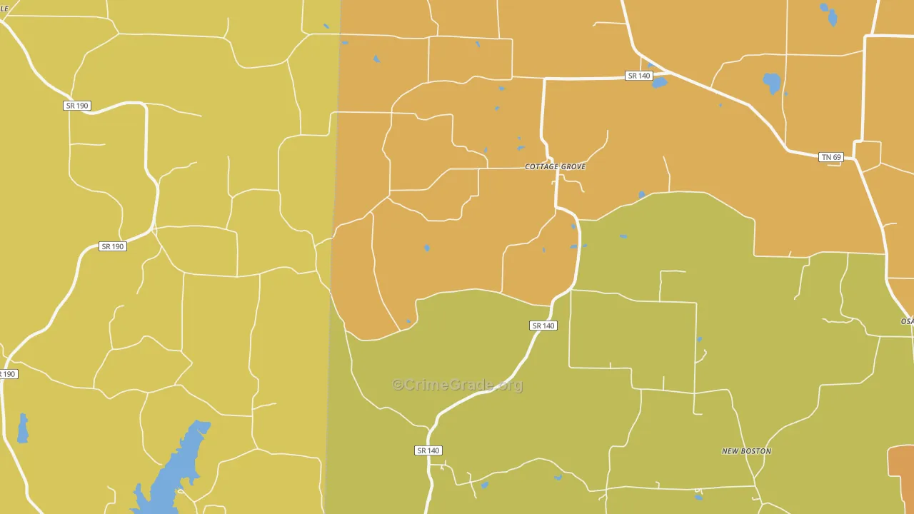Jones Mill, TN Map of Robbery Rates