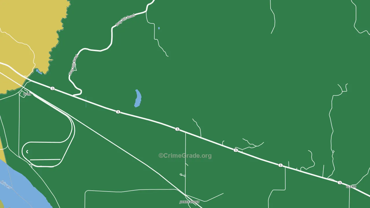 Jones Ridge, IL Map of Robbery Rates