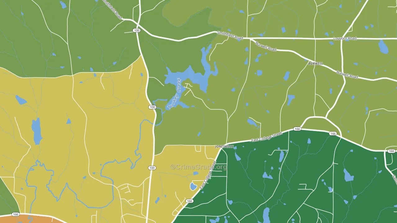 Jonesville, GA Map of Robbery Rates
