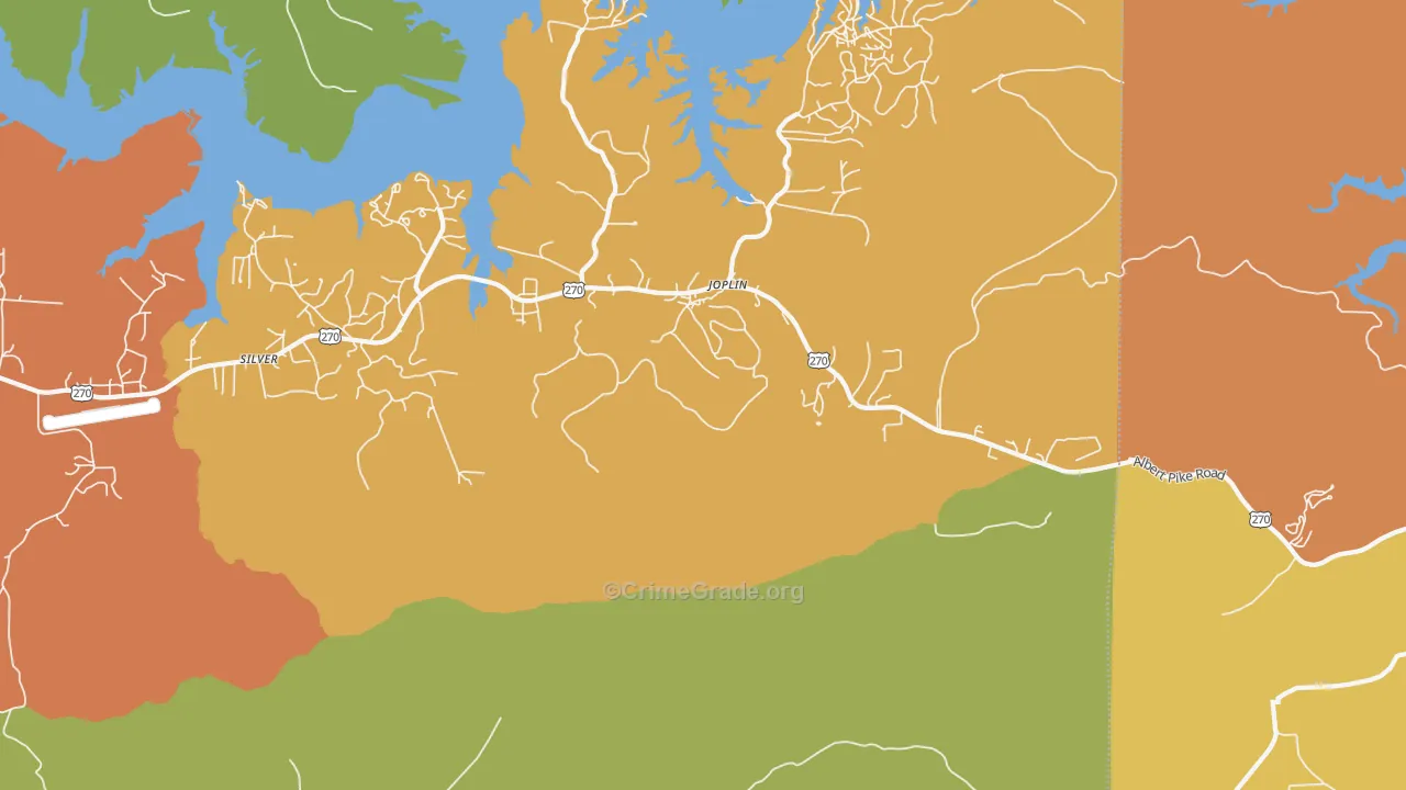 Joplin, AR Map of Robbery Rates