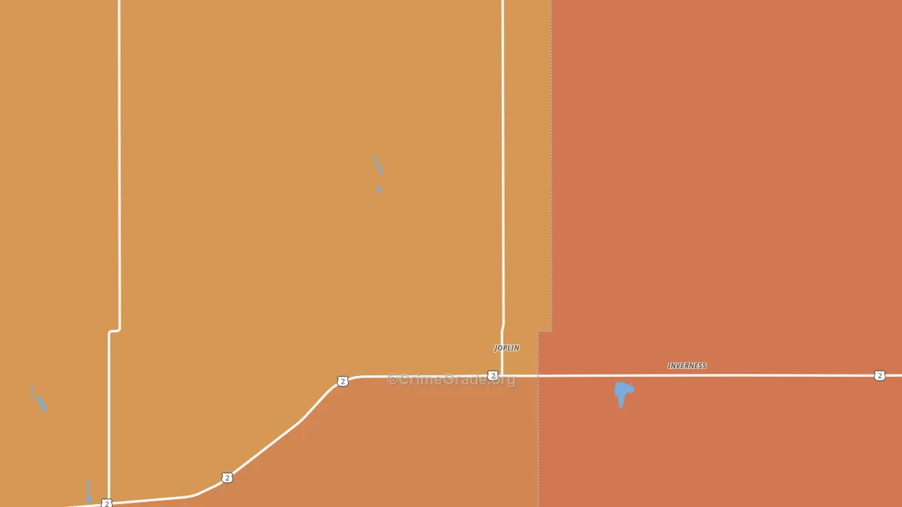 Joplin, MT Map of Robbery Rates